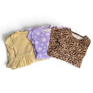 Wonder Nation Girls Dress Bundle Size 6/6X | Leopard, Floral & Yellow